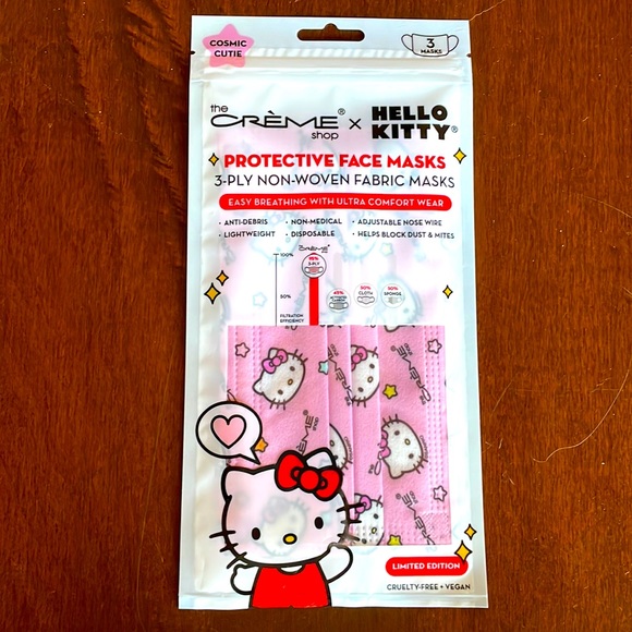 NWT The Crème Shop x hello kitty 3 ply disposable adult masks - Picture 2 of 9